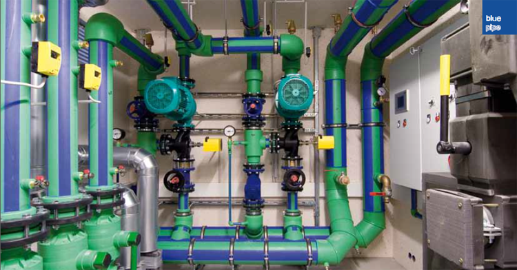 Εγκατάσταση θέρμανσης - κλιματισμού κατασκευασμένη από σωλήνες aquatherm climatherm